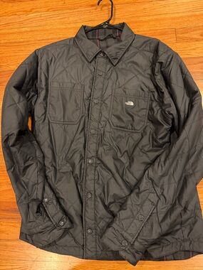 The North Face Black Quilted Snap-Front Shirt Jacket Reversible